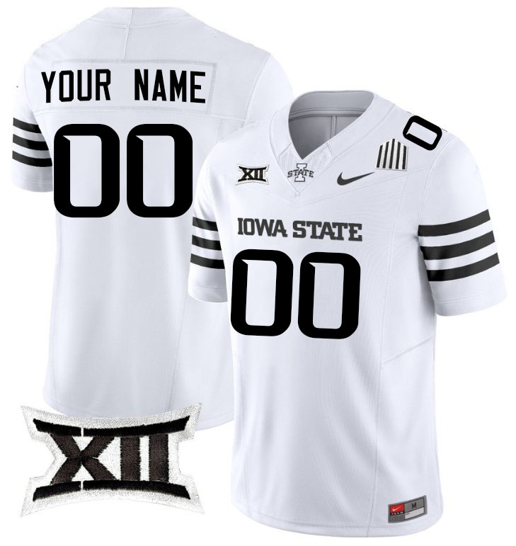 Custom Iowa State Cyclones Name And Number Football Jersey-2024 White